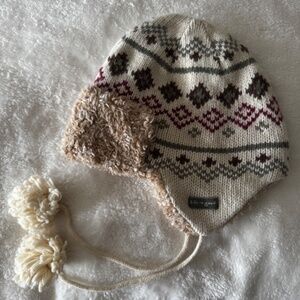 Life Is Good ear flap knit beanie trapper hat NWOT cute cozy